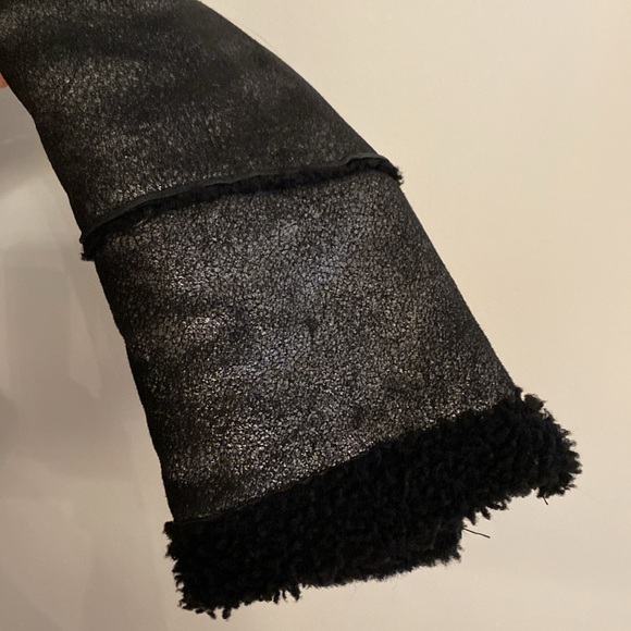 Michael Kors Lamb Wool Leather Jacket Coat Black S - Picture 6 of 12